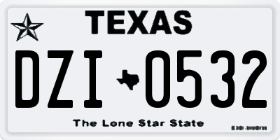 TX license plate DZI0532