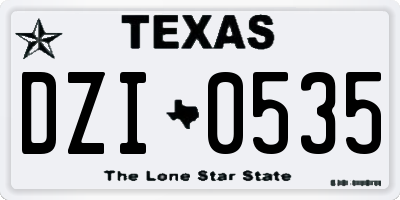TX license plate DZI0535