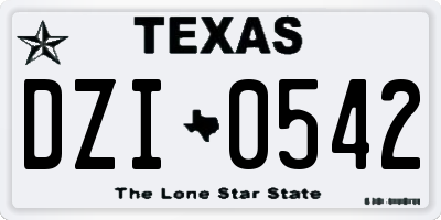 TX license plate DZI0542