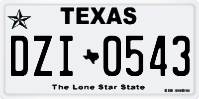 TX license plate DZI0543