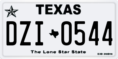 TX license plate DZI0544