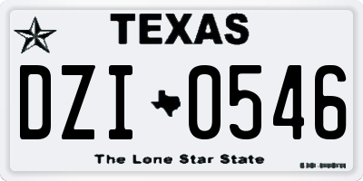 TX license plate DZI0546