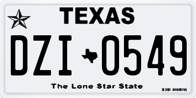 TX license plate DZI0549
