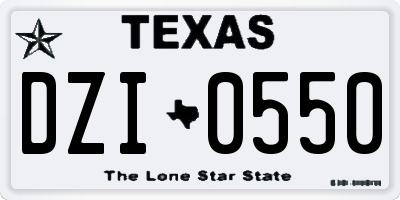 TX license plate DZI0550
