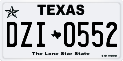 TX license plate DZI0552