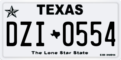 TX license plate DZI0554