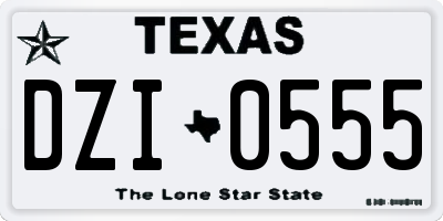 TX license plate DZI0555