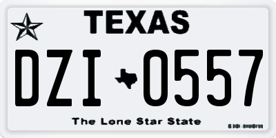 TX license plate DZI0557