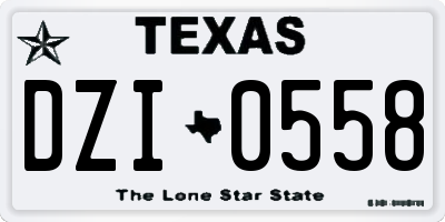 TX license plate DZI0558