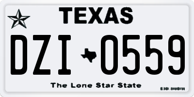 TX license plate DZI0559