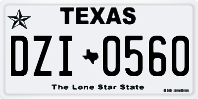 TX license plate DZI0560