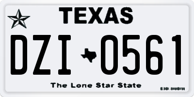 TX license plate DZI0561