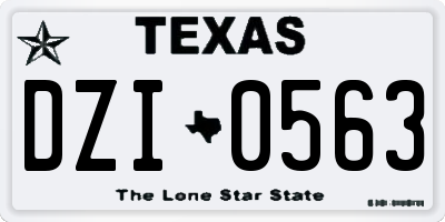 TX license plate DZI0563