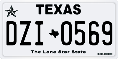 TX license plate DZI0569
