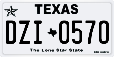 TX license plate DZI0570