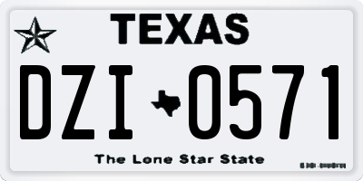 TX license plate DZI0571