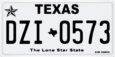 TX license plate DZI0573