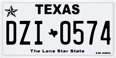 TX license plate DZI0574