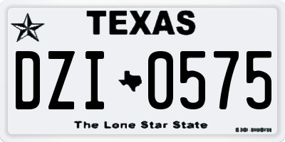TX license plate DZI0575