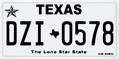 TX license plate DZI0578