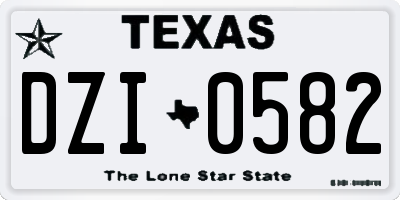 TX license plate DZI0582