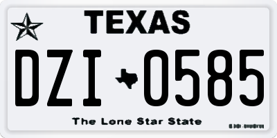 TX license plate DZI0585