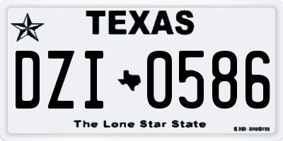 TX license plate DZI0586