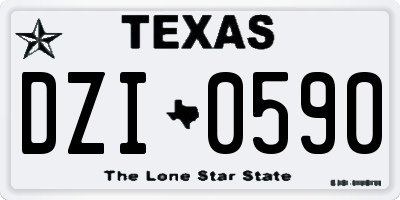TX license plate DZI0590