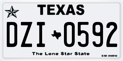 TX license plate DZI0592