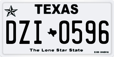 TX license plate DZI0596