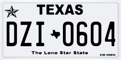 TX license plate DZI0604