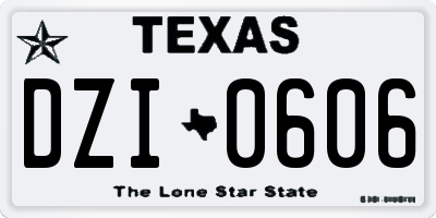 TX license plate DZI0606