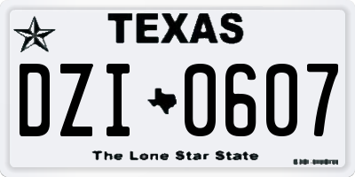 TX license plate DZI0607