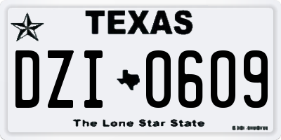 TX license plate DZI0609
