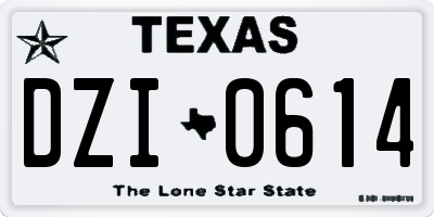 TX license plate DZI0614