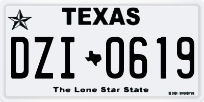 TX license plate DZI0619