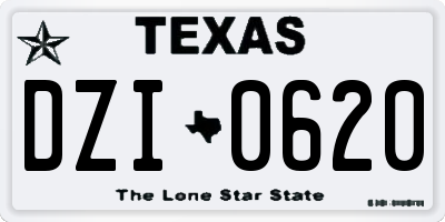 TX license plate DZI0620