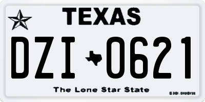 TX license plate DZI0621