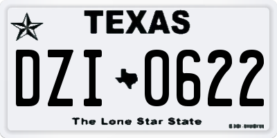 TX license plate DZI0622