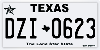 TX license plate DZI0623