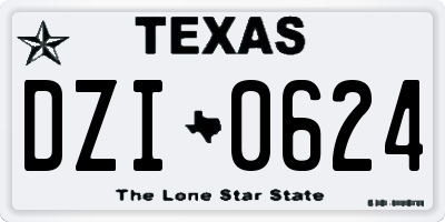 TX license plate DZI0624