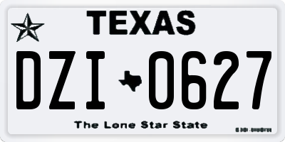 TX license plate DZI0627