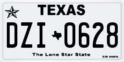 TX license plate DZI0628