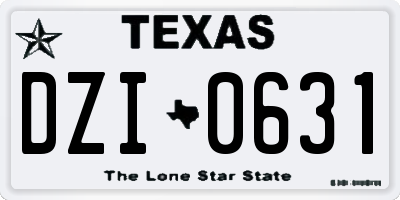 TX license plate DZI0631