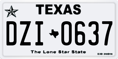 TX license plate DZI0637