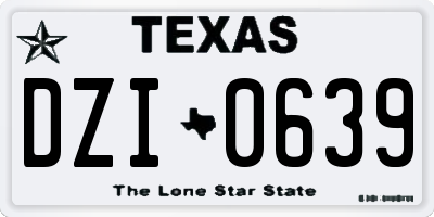TX license plate DZI0639