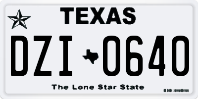 TX license plate DZI0640