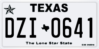 TX license plate DZI0641