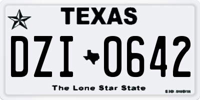 TX license plate DZI0642