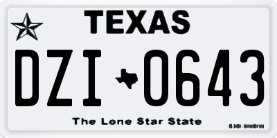 TX license plate DZI0643